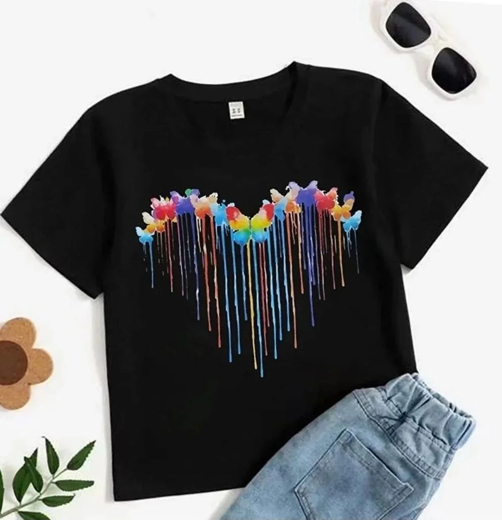 Çocuk Unisex Baskılı T-Shirt - Siyah - Görsel 2