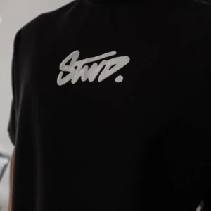 Erkek Kısa Kol Yazlık Tişört Bisiklet Yaka Baskılı Oversize T-Shirt - Siyah