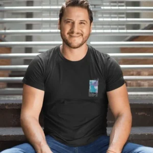 Erkek Tişort  Bisiklet Yaka Baskılı Kısa kol T-Shirt - Siyah