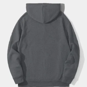 Erkek 3 İplik Pamuklu Kapüşonlu Kanguru Cepli Sweatshirt Hoodie -  Füme