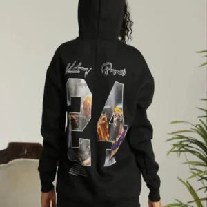 Kadın Oversize Kapüşonlu Cepli Baskılı 3 İplik Pamuklu Hoodie Sweatshirt - Siyah