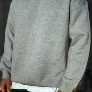 Erkek Kışlık Bisiklet Yaka 3 İplik Basic SweatShirt - Gri
