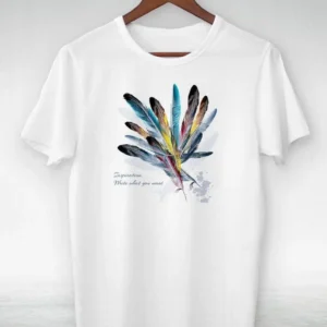 Kadın Baskılı T-Shirt Kısa Kol Bisiklet Yaka Oversize Rahat Kalıp Tişört - Beyaz