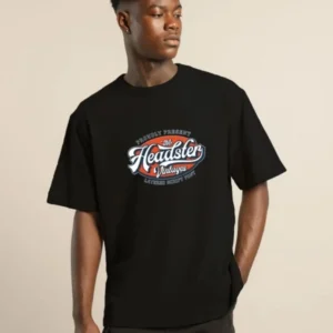 Erkek Baskılı T-Shirt Kısa Kol Bisiklet Yaka Regular Fit Rahat Kalıp Günlük Tişört - Siyah