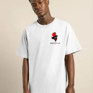 Erkek Baskılı T-Shirt Kısa Kol Bisiklet Yaka Regular Fit Rahat Kalıp Günlük Tişört - Beyaz