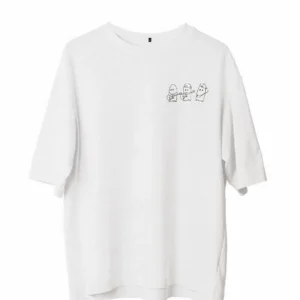 Erkek Baskılı T-Shirt Kısa Kol Bisiklet Yaka Regular Fit Rahat Kalıp Günlük Tişört - Beyaz