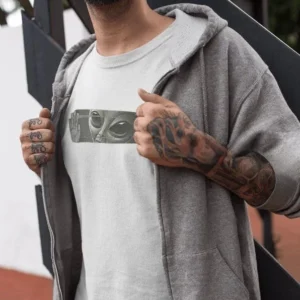 Erkek Kısa Kol Yazlık Tişört Bisiklet Yaka Baskılı Oversize T-Shirt - Beyaz