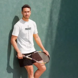 Erkek Kısa Kol Yazlık Tişört Bisiklet Yaka Baskılı Oversize T-Shirt - Beyaz