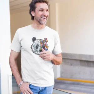 Erkek Kısa Kol Yazlık Tişört Bisiklet Yaka Baskılı Oversize T-Shirt - Beyaz