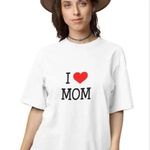 kadın Bisiklet Yaka Baskılı Oversize Kısa kol  T-Shirt - Beyaz