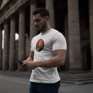 Erkek Kısa Kol Yazlık Tişört Bisiklet Yaka Baskılı Oversize T-Shirt - Beyaz