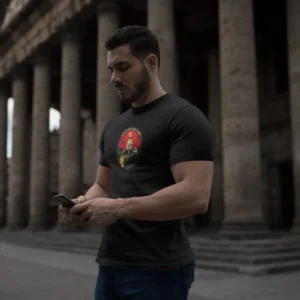 Erkek Kısa Kol Yazlık Tişört Bisiklet Yaka Baskılı Oversize T-Shirt - Siyah