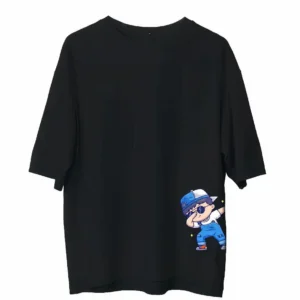 Erkek Baskılı T-Shirt Kısa Kol Bisiklet Yaka Regular Fit Rahat Kalıp Günlük Tişört - Siyah