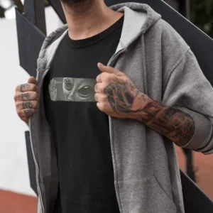 Erkek Kısa Kol Yazlık Tişört Bisiklet Yaka Baskılı Oversize T-Shirt - Siyah