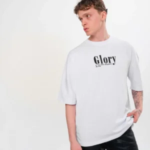 Erkek Kısa Kol Yazlık Tişört Bisiklet Yaka Baskılı Oversize T-Shirt - Siyah