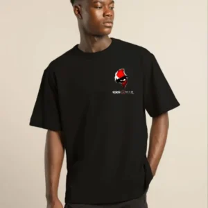 Erkek Baskılı T-Shirt Kısa Kol Bisiklet Yaka Regular Fit Rahat Kalıp Günlük Tişört - Siyah