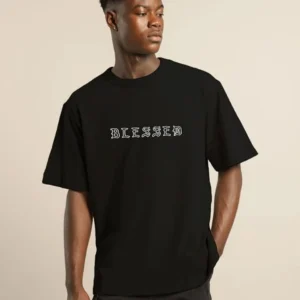 Erkek Baskılı T-Shirt Kısa Kol Bisiklet Yaka Regular Fit Rahat Kalıp Günlük Tişört - Siyah