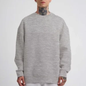 ERKEK Bisikilet Yaka 3 İplik Pamuklu SweatShirt - Gri