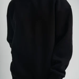 Erkek Uzun Kol Bisiklet Yaka 3 iplik Pamuklu Kışlık SweatShirt - Siyah