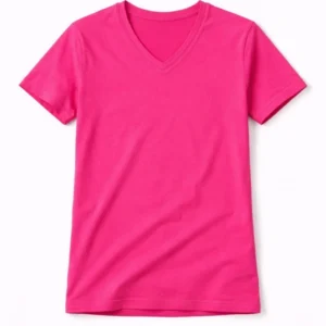 Genç Kız Çocuk V Yaka Tişört Model - Pembe
