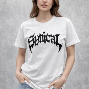 Kadın Kısa Kol Yazlık Tişört Bisiklet Yaka Baskılı Oversize T-Shirt - Beyaz