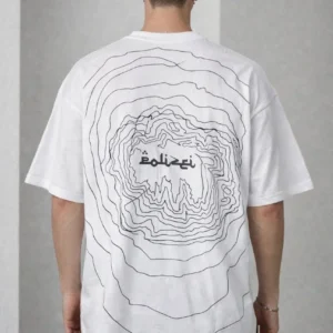Erkek Kısa Kol Yazlık Tişört Bisiklet Yaka Baskılı Oversize T-Shirt - Beyaz