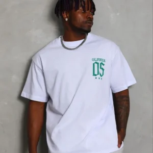 Erkek Baskılı T-Shirt Kısa Kol Bisiklet Yaka Regular Fit Tişört - Beyaz