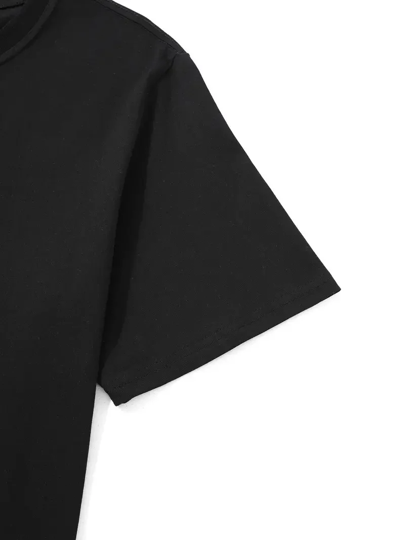 Erkek Oversize Baskılı T-Shirt - Siyah - Görsel 2