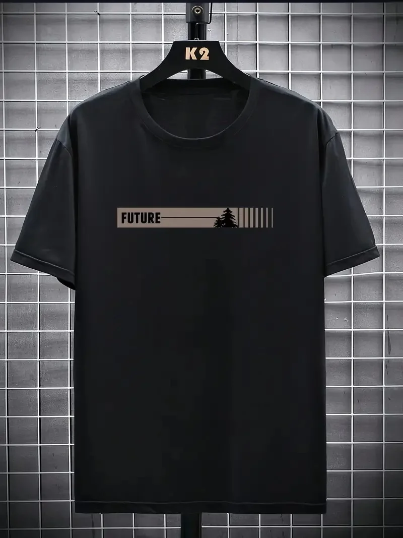 Erkek FUTRE Baskılı T-Shirt - Siyah