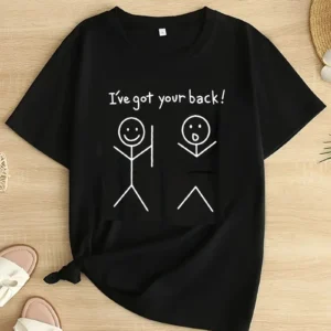 Kadın I've Got Your Back Baskılı T-Shirt - Siyah