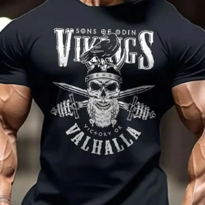 Erkek Ön ve Arka Baskılı Regular Fit T-Shirt - Siyah