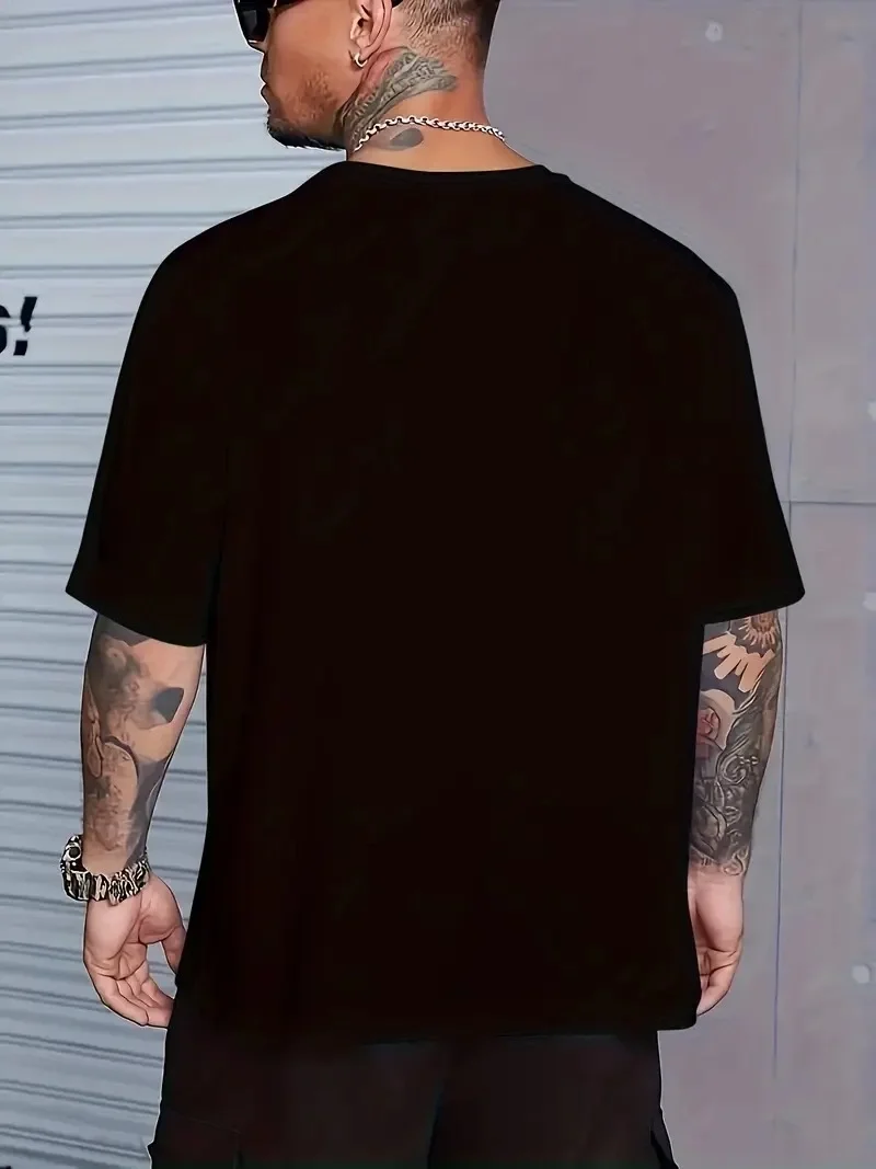 Erkek Baskılı Regular Fit T-Shirt - Siyah - Görsel 2