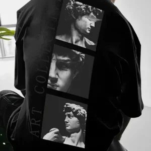 Erkek Sokak Stili Baskılı T-Shirt - Siyah