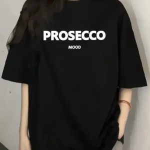 Kadın Baskılı Oversize T-Shirt - Siyah