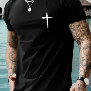 Erkek Oversize Baskılı T-Shirt - Siyah