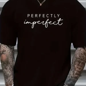 Erkek PERFECTLY Baskılı T-Shirt - Siyah