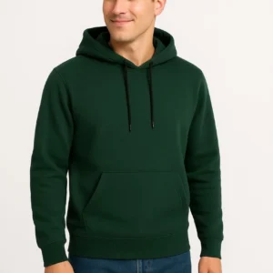 Erkek 3 İplik Pamuklu Kapüşonlu Kanguru Cepli SweatShirt hoodie - Haki