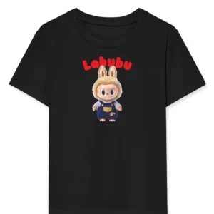 Kız Labubu Çocuk Baskılı T-Shirt - Beyaz
