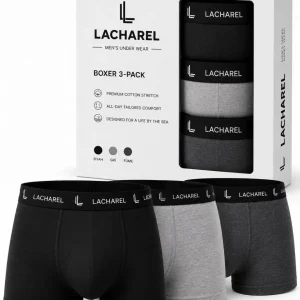 Erkek Likralı Pamuklu Nefes Alan Penye Boxer 3'lü Paket - Siyah - Gri - Füme