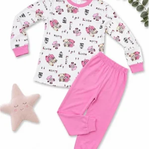 Kız Çocuk Premium Penye Koala Desenli Uzun Kollu Pijama Takımı 2-11 Yaş - Pembe