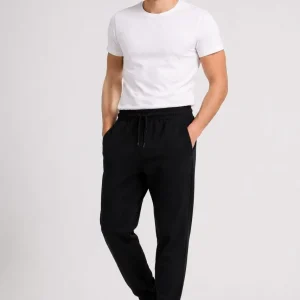 Erkek İki İplik Beli Lastikli Bağcıklı Regular Fit Jogger Eşofman Altı - Siyah