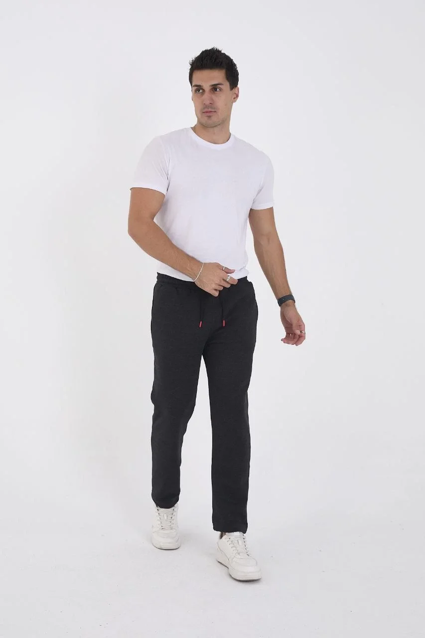Erkek Üç İplik Basic Eşofman Pantolon - Antrasit - Görsel 2